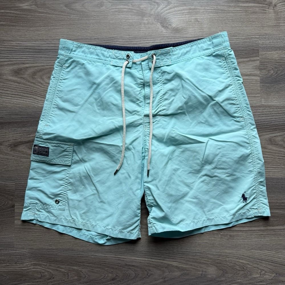 Polo Ralph Lauren Swim Trunks Men's Small 32" Teal Blue Green Shorts Lined
